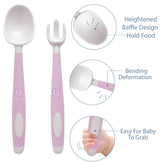 Baby Spoon and fork Set for Baby Feeding (Blush)